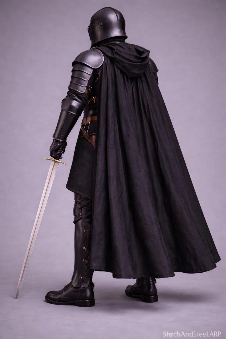 Black Knight Full Plate Armor Suit | Medieval Gothic Armor Set With ...
