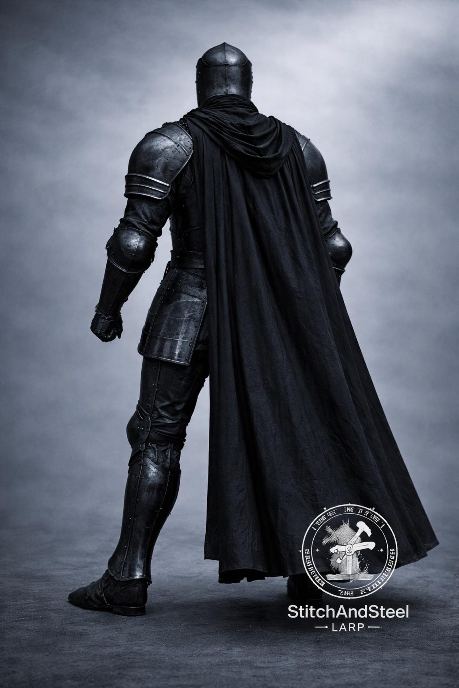 Black Knight Full Armor Suit – Medieval Steel Plate Armor With Cape ...