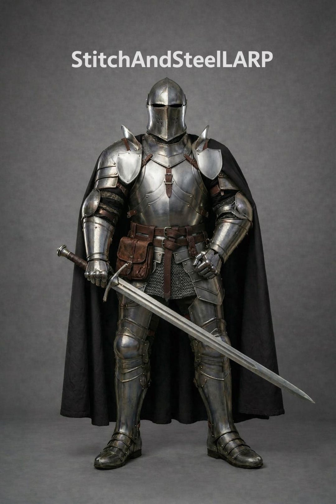 Medieval Knight Full Plate Armor Suit LARP Steel Knight Armor Costume ...