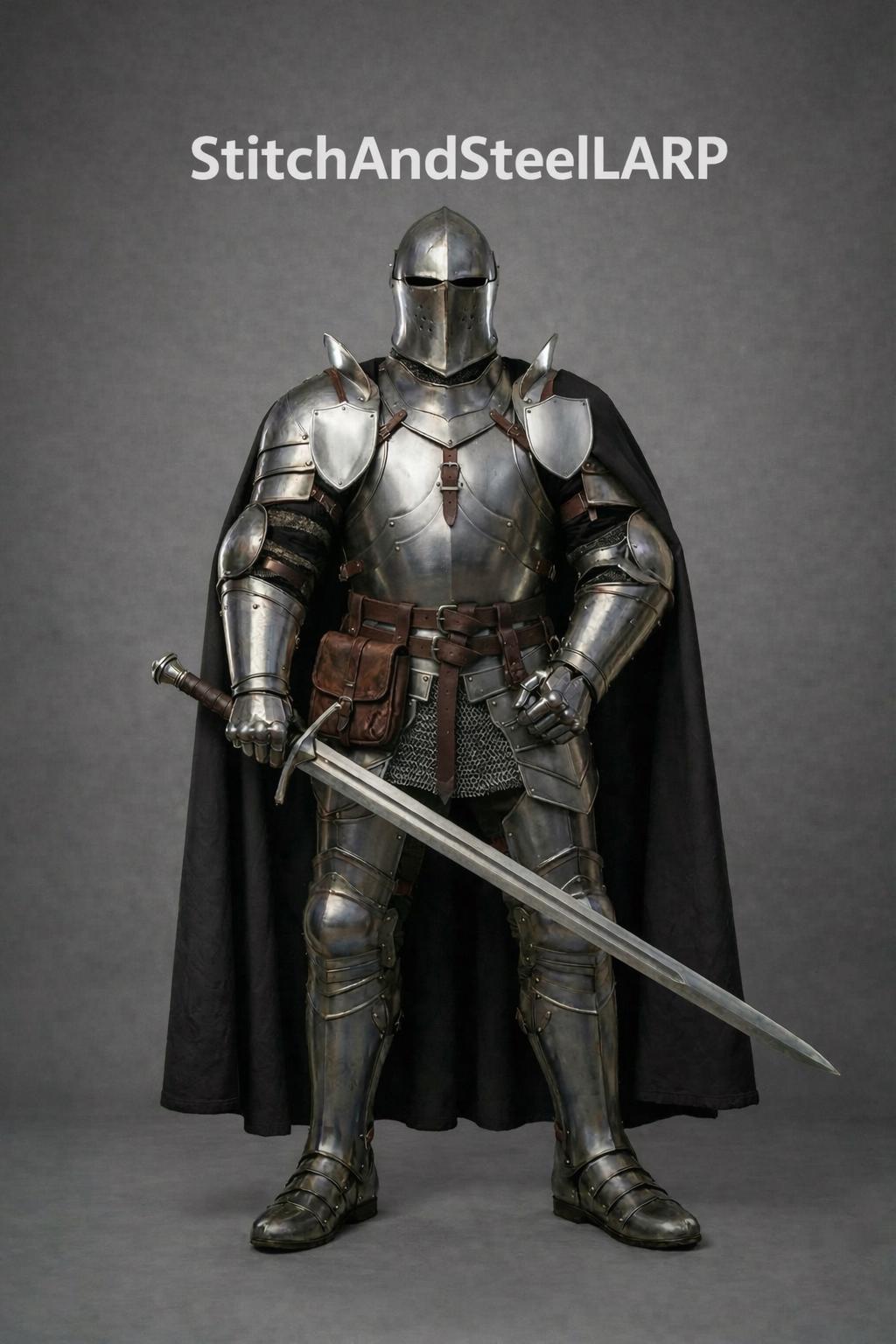 Medieval Knight Full Plate Armor Suit LARP Steel Knight Armor Costume ...