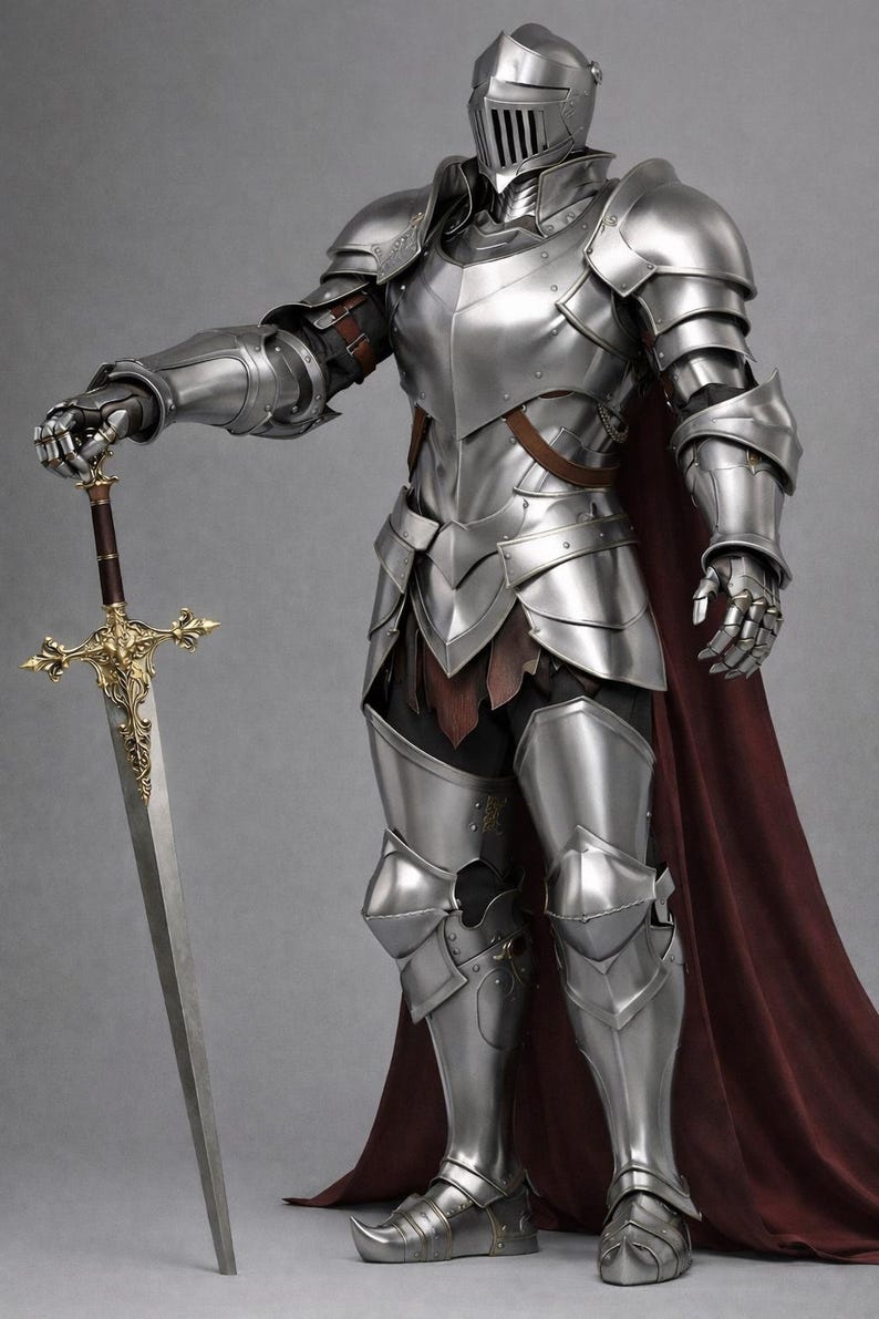Medieval Knight Full Plate Armor Set– Handmade Steel Knight Armor Suit ...