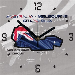 Melbourne Grand Prix Canvas Clock – Formula 1 Racetrack Wall Art for Motorsport Fans