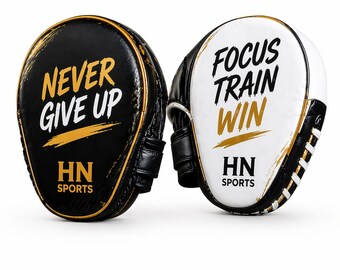 Elite Boxing Focus Pads | Premium Leather Training Mitts | Durable, Shock Absorbing | Pro Gym Gear | Black, Red, Blue