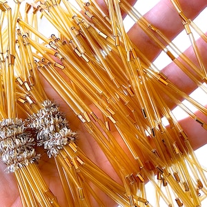 ANTIQUE: 1800's to 1920's - 120"- Old Venetian Transparent Bugle Bead Garland - Beads Made in Murano Italy - Holiday Decorations