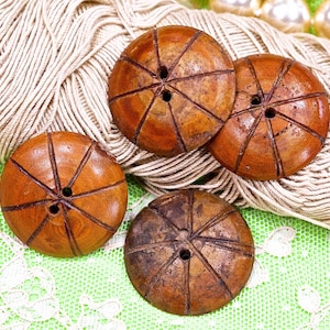 VINTAGE: 4 peças - Botões grandes antigos - Costura - Artesanato - Fabricação de bonecas - Joias