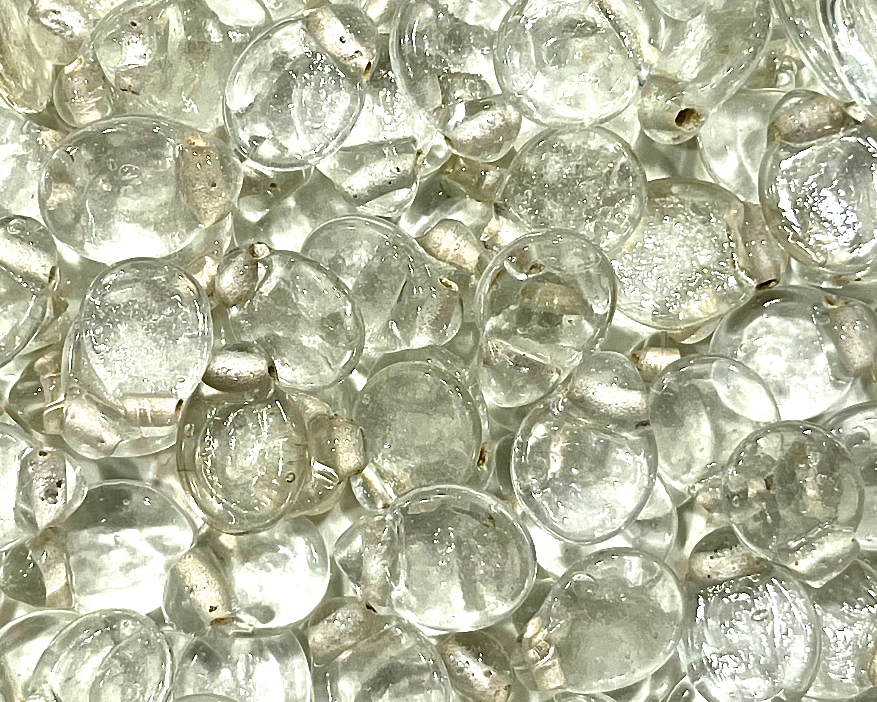 VINTAGE 30 Handcrafted Flat Clear Glass Drops Glass Drop Etsy