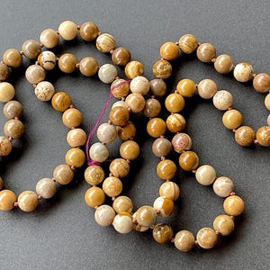 VINTAGE: 28&quot; Natural Stone Bead Strand - Polished Stone - Jewelry Making - Crafts