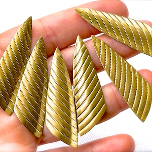 VINTAGE: 6 Raw Brass Stampings - Textured Stamping