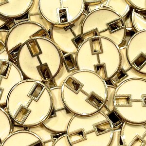 VINTAGE: 16pcs - Novelty Gold and Off White Buttons - Crafts - Costumes