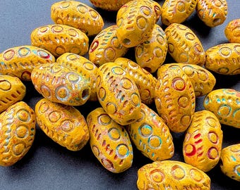 10 Perles porcelaine 8mm multicolore
