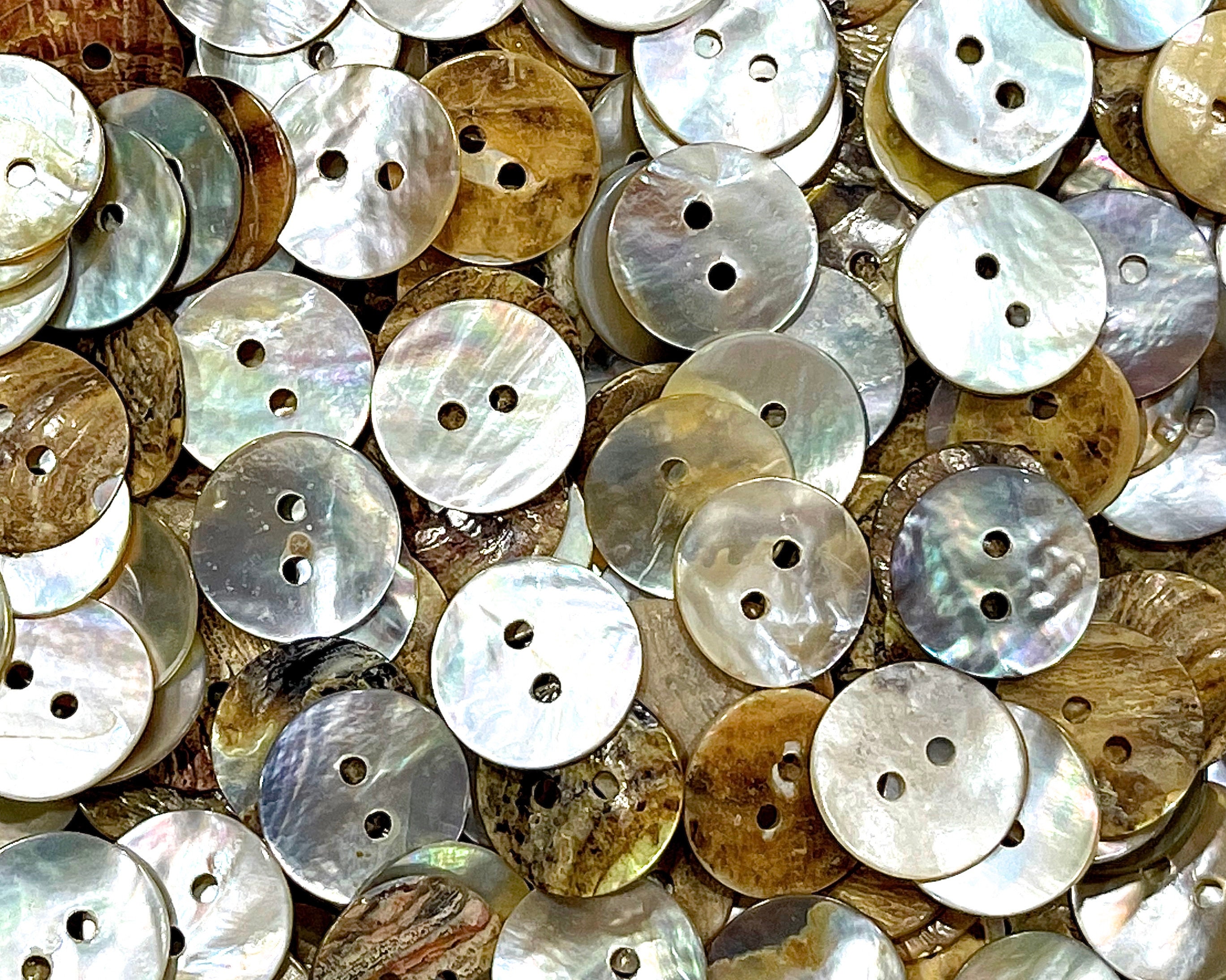 Vintage Mother of Pearl Buttons: Natural Shell, 15mm (30pcs) - Etsy