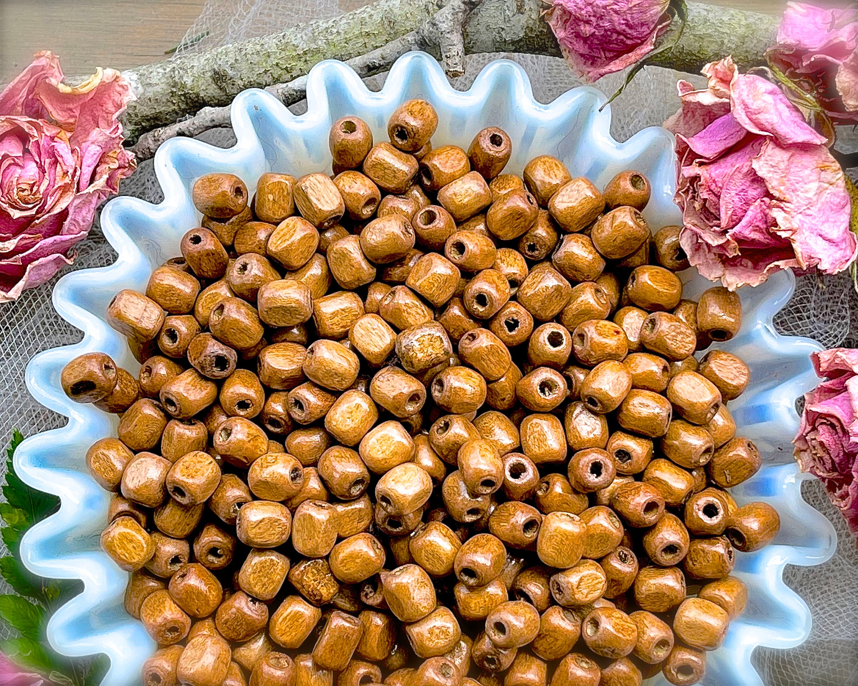 Small wooden beads for jewelry making hot sale