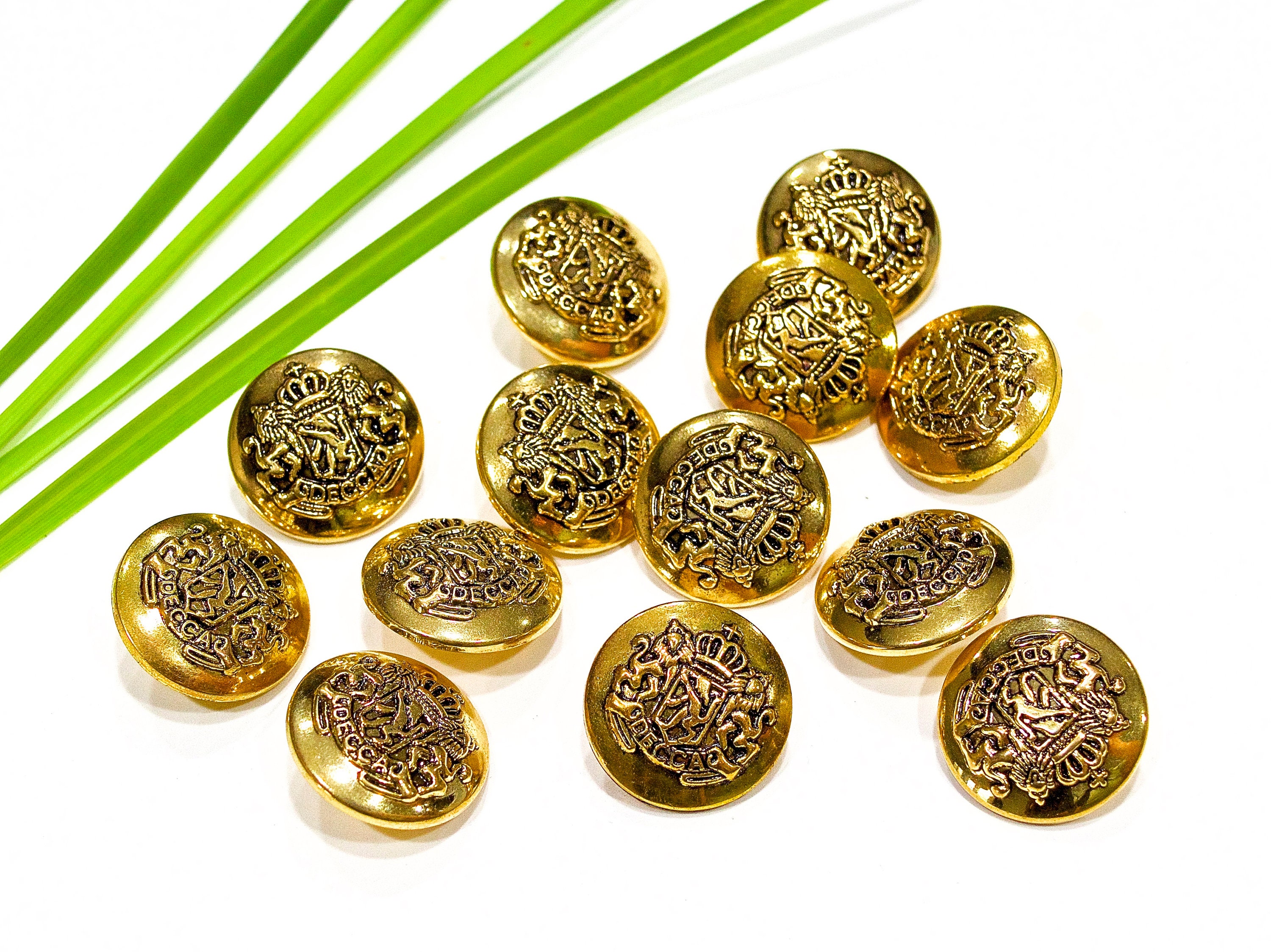 SUPPLY 14pcs Novelty Gold Acrylic Emblem Buttons Craft Etsy UK