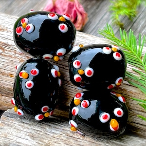SUPPLY: 4pcs - LARGE Specialty Lamp Work Glass Beads - Centerpiece Beads
