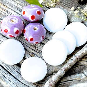 SUPPLY: 8pcs - Large Specialty Lamp-work Glass Beads - Centerpiece Beads - Colorful Beads