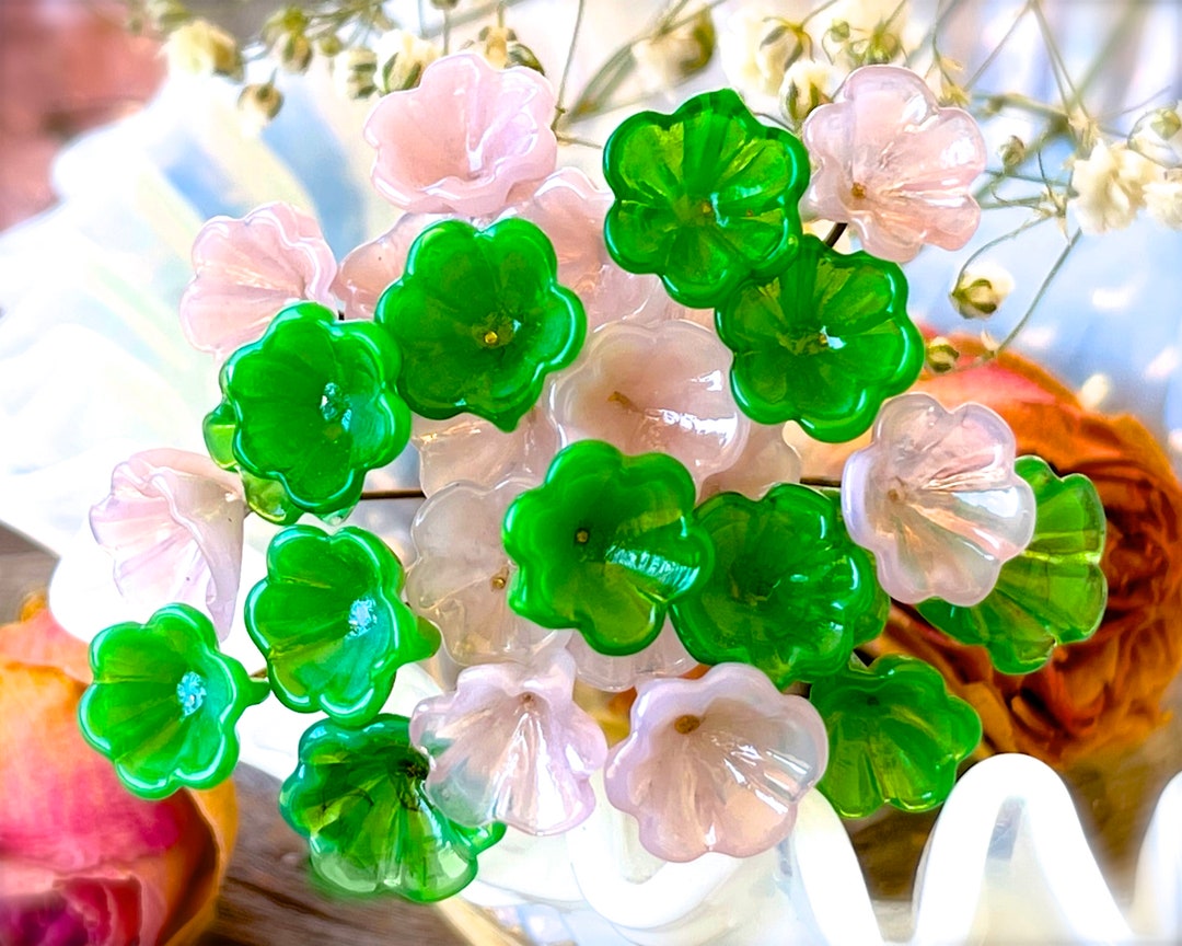 10 Stück Rosa Glasblumen Für Basteln – 4x4 Cm, Mit Metallgeflecht, Für Schmuck, Kleidung, Hochzeitsdekoration