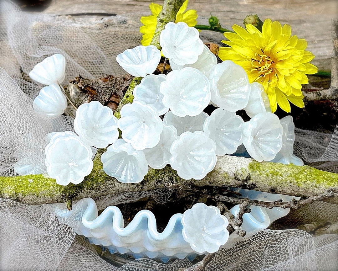 Glass Flower Headpins Jewelry Flower Brass Wire Beads DIY Etsy