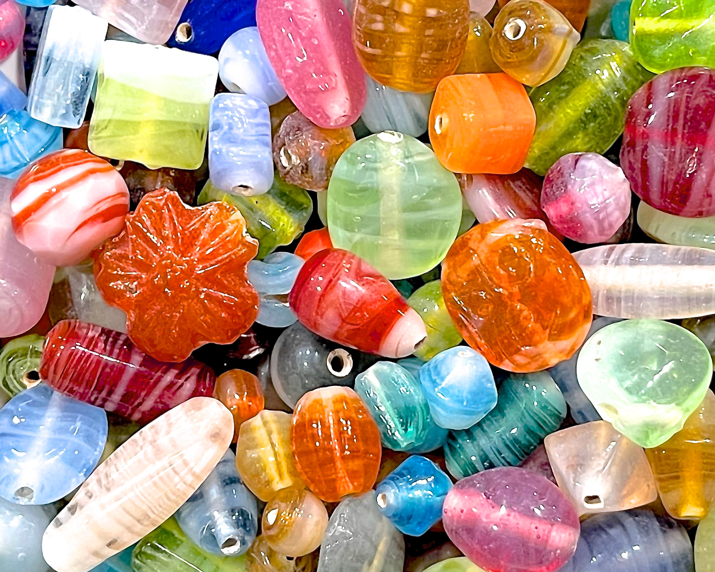 SUPPLY 30pcs Vintage Mix Glass Beads BULK Assorted Shapes Etsy
