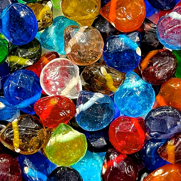SUPPLY: 38pcs - Mixed Rustic Glass Briolette Beads - Glass Drops - Jewelry Beads