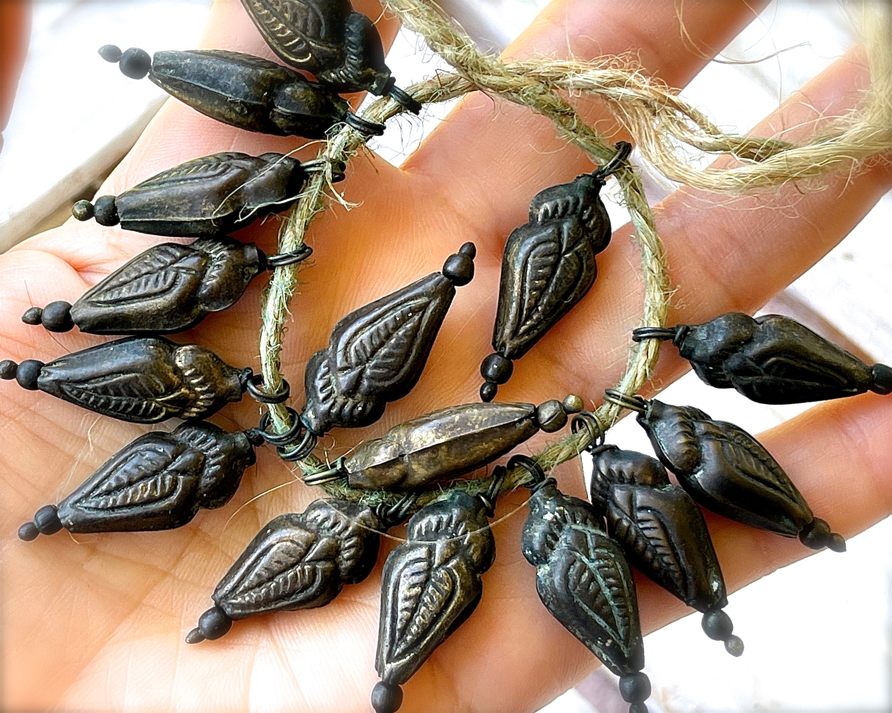 SUPPLY: 50pcs India Glass Crow Roller Beads Macrame Beads Large Hole Beads  