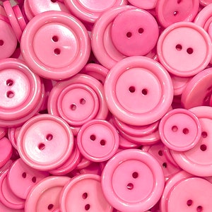 VINTAGE: 35pcs - Large Acrylic Buttons - Sewing - Crafts - Doll Making - Jewelry