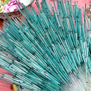 VINTAGE: 10pcs - Old Mercury Glass Tube Bead Picks - Corsage, Bouquet, Floral, Millinery, Crafts, Gift Wrapping, Holiday Decor