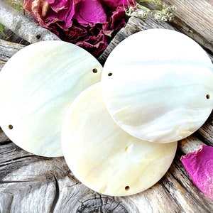 VINTAGE: Large Indonesian Mother of Pearl Pendant - Connector - MOP - Jewelry - Natural