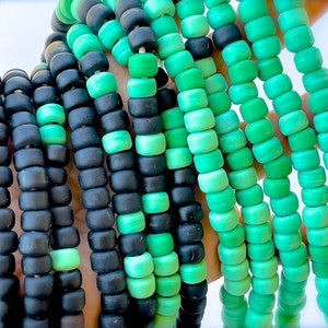 SUPPLY: 50pcs India Glass Crow Roller Beads Macrame Beads Large Hole Beads  