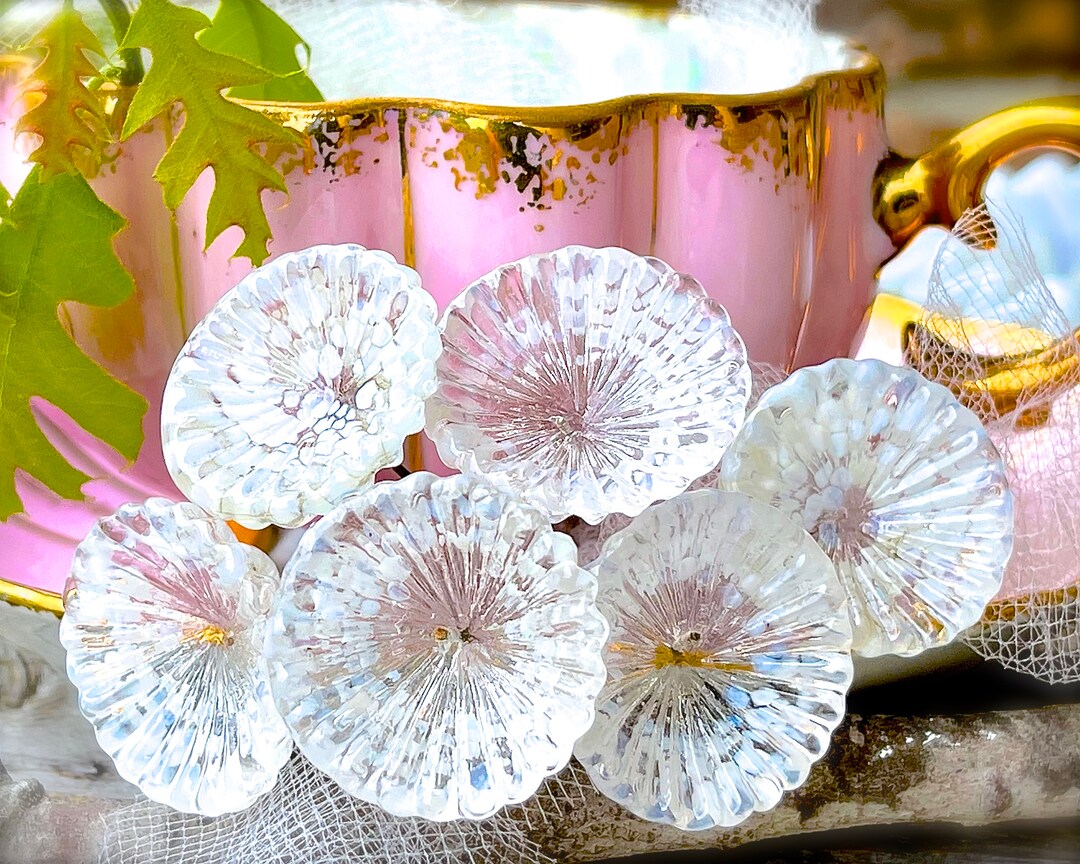 Glass Flower Headpins Jewelry Flower Brass Wire Beads DIY Crafts Charms