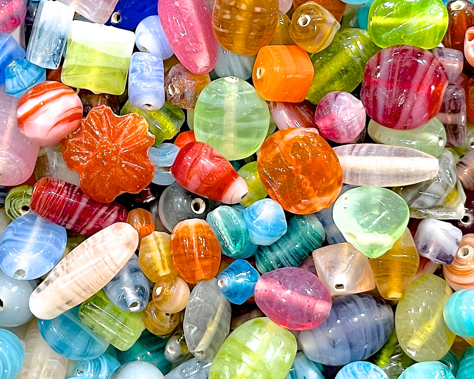 SUPPLY 30 Vintage Mix Glass Beads BULK Assorted Shapes Etsy