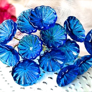 Glass Flower Headpins Jewelry Flower Brass Wire Beads DIY Crafts Charms Bouquet Wedding Stems Millinery Fairy Handmade Lamp-work Leaves