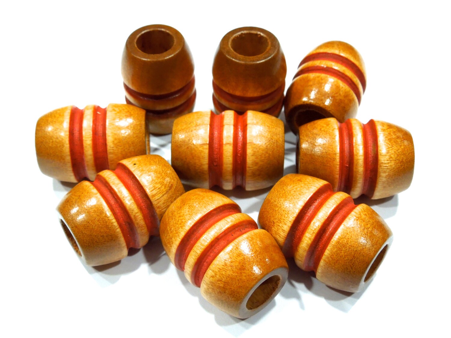 125 Makramee-Holzperlen Mit 8 Mm Loch – 17x14 Mm, Bunt Gemischt, Für Schmuck Und Bastelprojekte