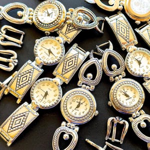 VINTAGE: 8 Stück - Genfer Quarz Uhrenköpfe - U2K Deadstock - Upcycle - Altered Art