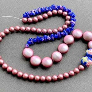 SUPPLY: Glass and Ceramic Glass Beads - Jewelery Making - Crafts - Blue Beads - Pear Beads