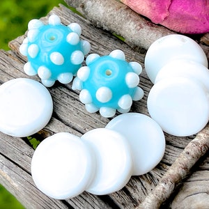 SUPPLY: 8pcs - Large Specialty Lamp-work Glass Beads - Centerpiece Beads - Colorful Beads