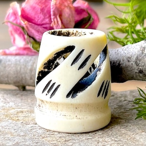 SUPPLY: LARGE Ethnic Tribal Rustic Carved Bone Centerpiece Bead - Large Hole Macrame Bead - Natural Bone Beads - Boho