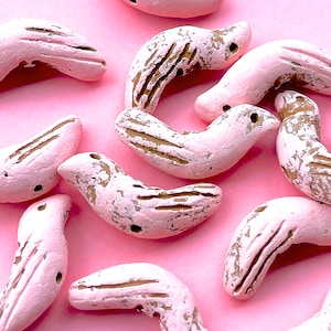 Joyería de cuentas de cerámica de pájaro hecha a mano, arcilla de terracota, artesanía mexicana, ofrenda artesanal para fiestas, arte popular en miniatura, los más vendidos