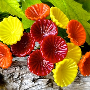 Glass Flower Headpins Jewelry Flower Brass Wire Beads DIY Crafts Charms Bouquet Wedding Stems Millinery Fairy Handmade Lamp-work Leaves