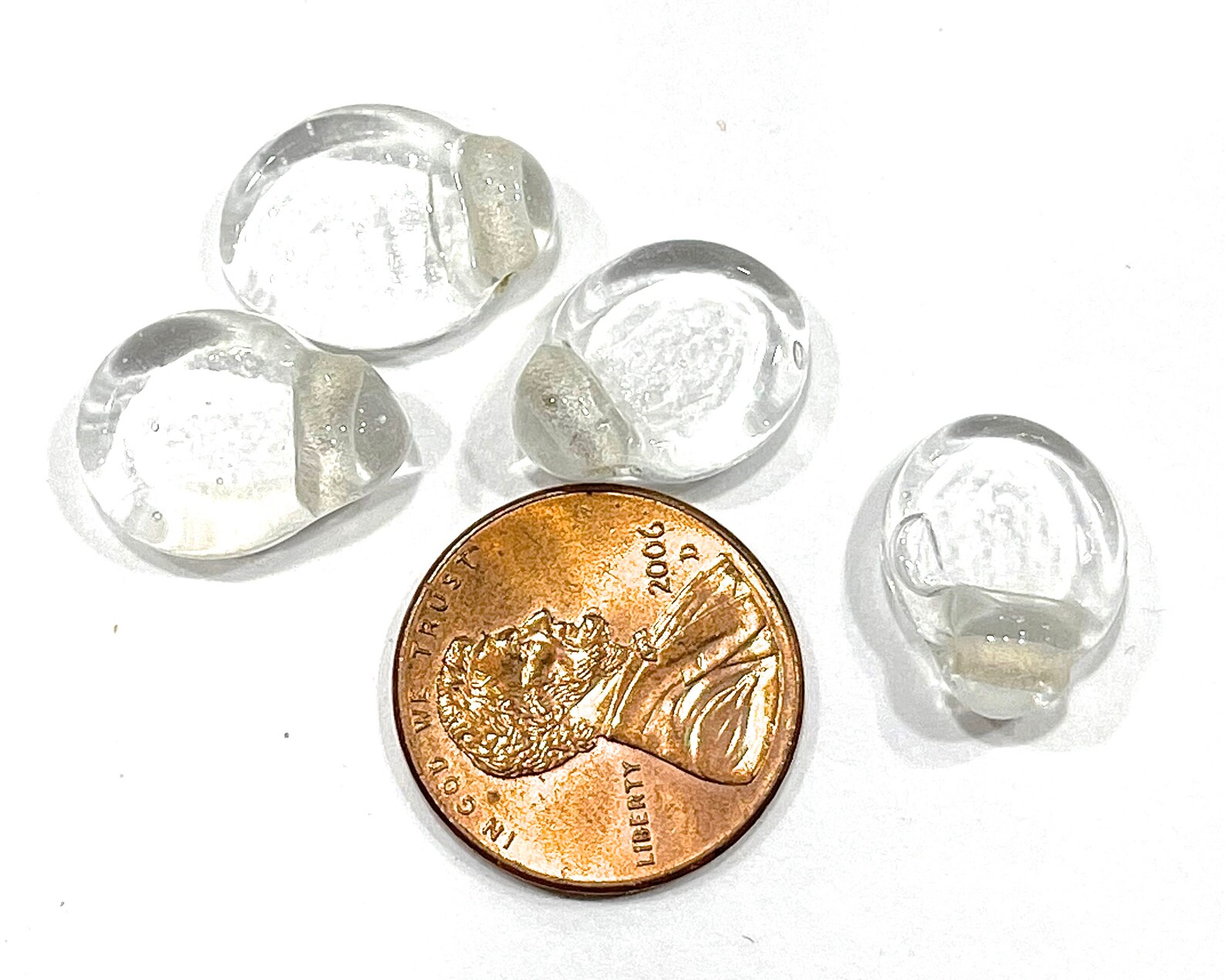 VINTAGE 30 Handcrafted Flat Clear Glass Drops Glass Drop Etsy