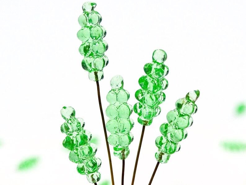 24 Pale Mint Cluster Glass Headpins Embedded Brass Wire Glass Drops SKU 12-A2-00012323 SUPPLY: Bulk Lot