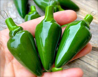 Ceramic Chili Pendents Jewelry Handcrafted Beads Pottery Clay Mexican Crafts Artisan Fiesta Ornaments Miniature Folk Art Best Seller