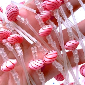 SUPPLY: Handmade Blown Hollow Glass Globe and Tube Bead Strand - Jewelry Making, Garlands , Crafts