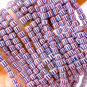 VINTAGE: 16&quot; Strand -  Small Six layer Chevron Glass Beads - African Trade