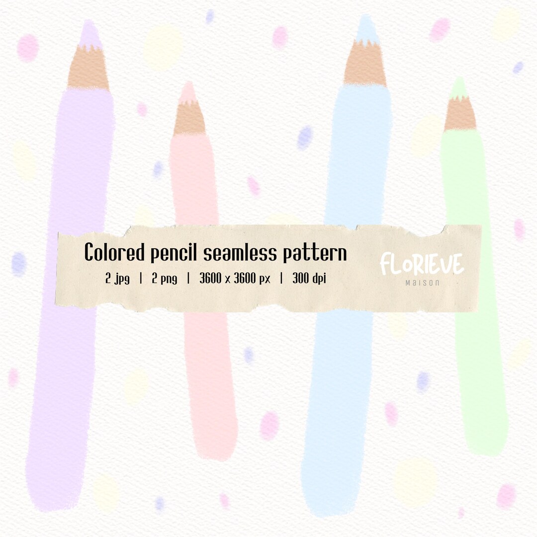 Colored Pencil Digital Seamless Pattern, Pink Pastel Digital Paper ...