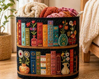 Fabric Organizer Bookshelf Design, Laundry Hamper, Cozy Home Decor Housewarming Gift Idea,Toy Storage Bin, Blanket Holder, Clothes Basket