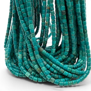 Arizona Kingman turkooizen kralen met prachtige matrix, authentiek VS - Robin Egg Blue Tone - Southwestern-stijl - vatbuis 4 mm SKU#B505