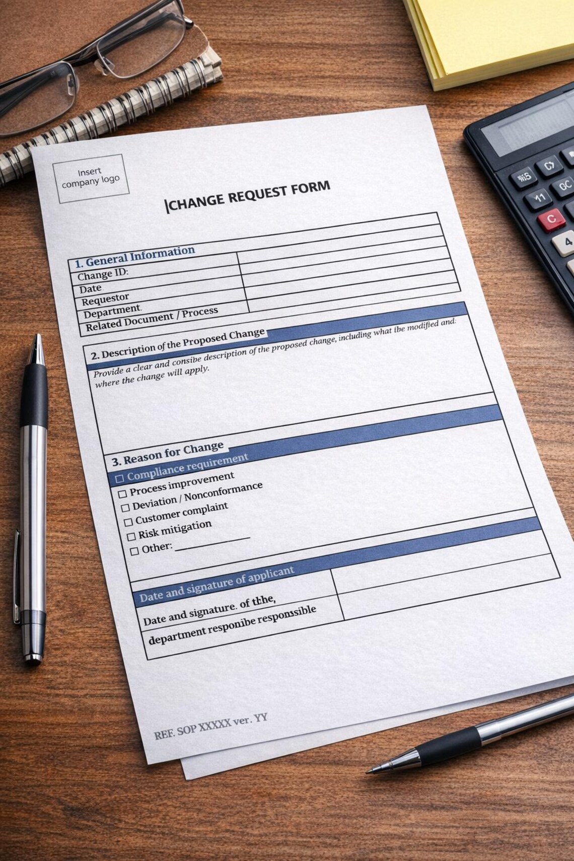 Change Control Template | ISO 9001 QMS Excel Dashboard, Word Form ...