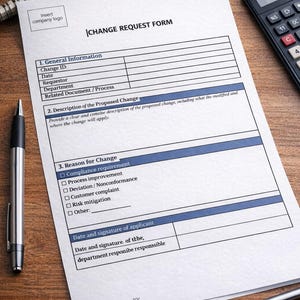 Change Control Template | ISO 9001 QMS Excel Dashboard, Word Form ...