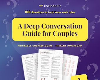 Unmasked — 100 Questions for Couples | Printable Conversation Starters PDF