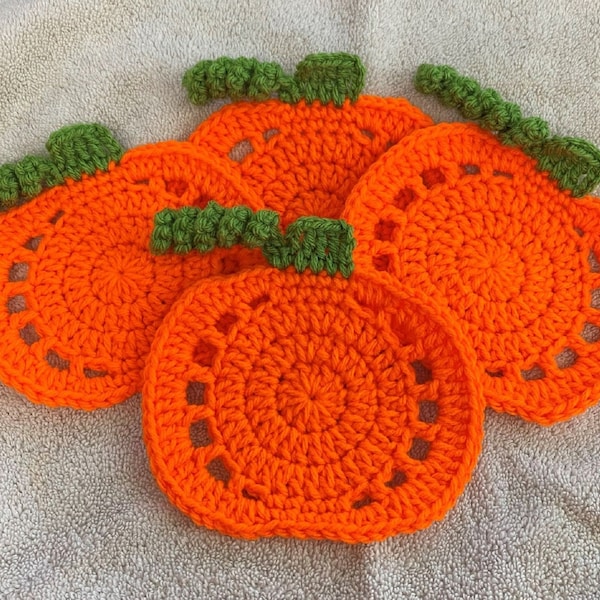 Crochet Pumpkin Coasters Pattern